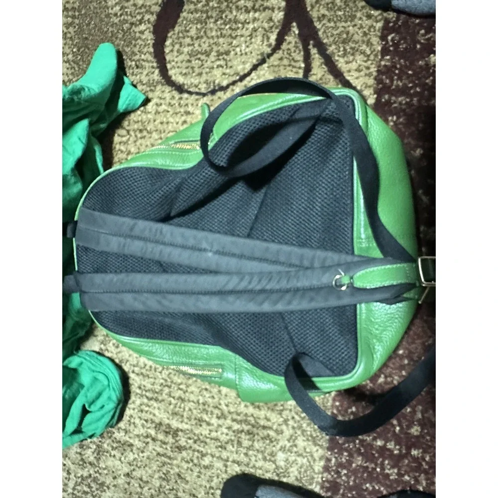 AUTHENTIC Coach Court Backpack Green Pebbled Leather Women's Medium Bag